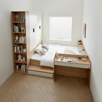 全友家居榻榻米组合小户型次卧室家具储物收纳无床头床单人床