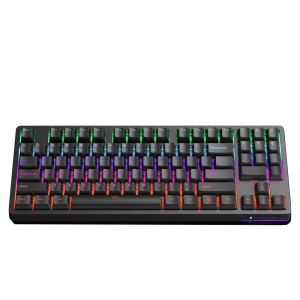 雷神(ThundeRobot)雷神KG3089 套装键盘 RGB灯带89键有线全键无冲混光机械键盘 KG3089R-红轴 黑色