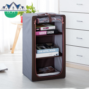 牛津布三层装衣服收纳箱储物箱特大号家用布艺折叠被子整理箱 三维工匠 黛蓝色67升(65*37*28cm)