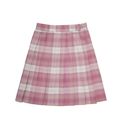 暖青汇定制树莓红茶JK制服格裙涤TR19年对格20年面料百褶裙半身裙