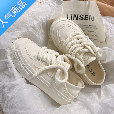 SUNTEK夏季薄款小白鞋女2023新款帆布鞋透气配裙子的鞋子半拖一脚蹬女鞋