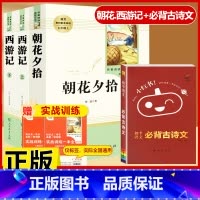 [配套人教版4本]朝花.西游记+初中必背古诗文 [正版]朝花夕拾鲁迅原著和西游记七年级上册必读的课外书老师推完整版无删减