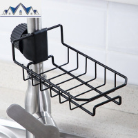 免打孔水龙头置物架水池抹布水收纳架子厨房用品铁艺海绵沥水架 三维工匠