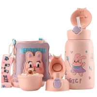 杯具熊魔法兔儿童保温杯带湿巾带吸管儿童水杯316不锈钢内胆儿童保温壶630mlBEDDYBEAR