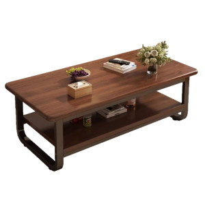 沃灏 办公茶几实木茶几接待茶几桌边几现代茶几实木加钢腿WH-J0050100 烟霞雪松木色+黑架/天辰雪松灰色+白架（选择） WH-J0050100