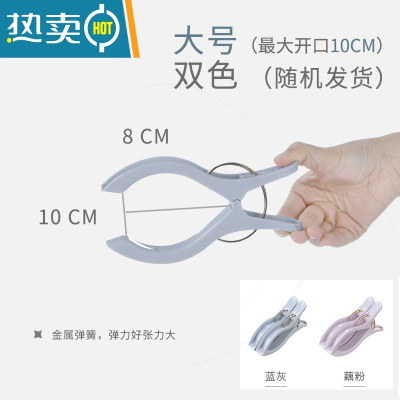 敬平超大号夹子塑料晒晾衣夹强力固定防风凉衣架晒衣服晾棉被子夹家用 大号夹子6个(颜色随机)