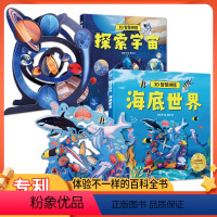 [3D智慧拼搭2册]-探索宇宙+海底世界 [正版]探索宇宙 儿童3d智慧拼搭立体书 6-7-8岁宝宝手工DIY益智互动玩
