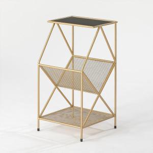 森美人北欧置物架风 报刊架铁艺杂志架落地客厅书报架杂志收纳架家用 香槟金