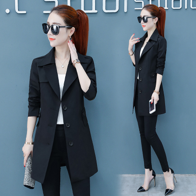 FISHBASKET休闲风衣2020年新款中长款女士气质小个子外套高端大气西装潮风衣女