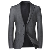 春秋新款薄款西装男士西服免烫修身中年潮流休闲单西_1