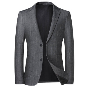 春秋新款薄款西装男士西服免烫修身中年潮流休闲单西