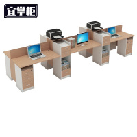 宜掌柜 隔断办公桌 六人位带柜 张