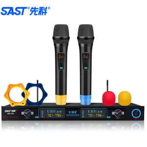 先科(SAST)OK-13无线话筒 麦克风U段一拖二话筒网络K歌 家庭会议话筒
