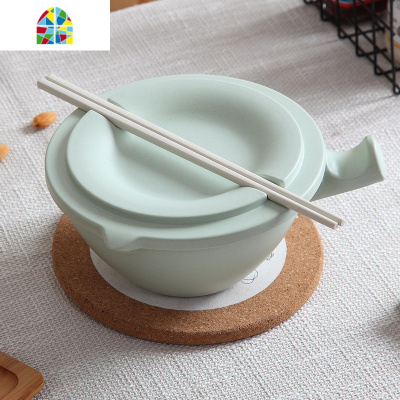日式泡面碗带盖比陶瓷好家用大碗大号吃泡面杯学生宿舍用碗筷套装 FENGHOU 北欧米[配筷子]