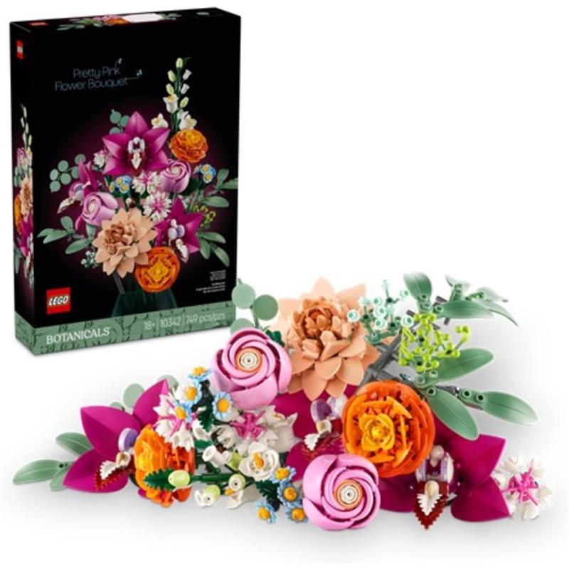 乐高(LEGO)积木花束DIY套装成人创意粉色花卉组合装饰家居礼物