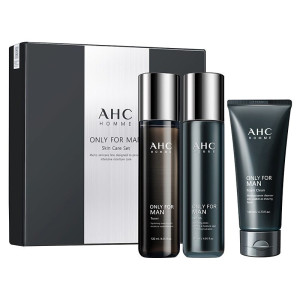 韩国AHC男士护肤套装礼盒黑豆水乳套装护肤品保湿控油祛痘水乳护肤礼盒洁面三件套