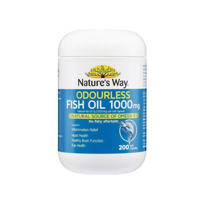 Nature's Way佳思敏无腥鱼油1000ml200粒/瓶 Omega-3三高血脂血压血糖DHA成人老人