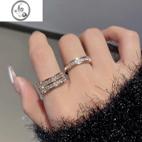 JiMi满天星戒指女小众设计情侣对戒满钻钛钢戒指女ins潮冷淡风食指环