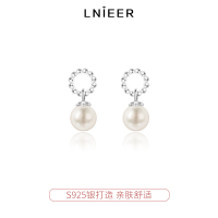 925纯银花环珍珠耳环女复古气质百搭高级感耳钉2025新款耳饰