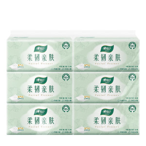 心相印云感柔韧亲肤三层100抽6包塑装抽纸6包*1提(单位:提)