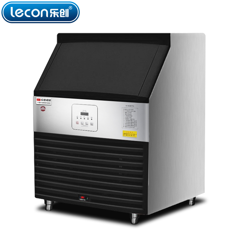 lecon/乐创 方冰制冰机商用100kg酒吧ktv奶茶店家用 全自动冰块制冰机