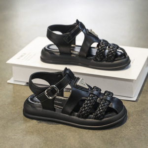 女童罗马凉鞋夏季新款儿童公主沙滩鞋中小童女孩时尚包头拖鞋