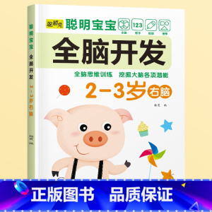 2-3岁[右脑] [正版]儿童左右脑开发训练全脑益智逻辑思维书连线迷宫数学游戏书2-3-4-5-6岁儿童专注力游戏书幼儿