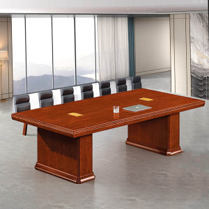 慧采云 办公家具会议桌油漆实木贴皮职员桌办公桌会议培训洽谈桌2.4m