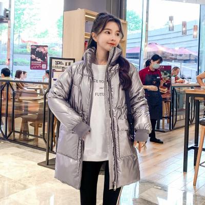 迪鲁奥(DILUAO)40岁50岁妈妈穿的服女中长款韩版2021年新款女外套冬季亮面直筒