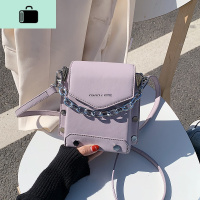 上新小包包女2020夏天新款韩版手提斜挎包网红紫色百搭链条水桶包NEW LAKE女斜挎包