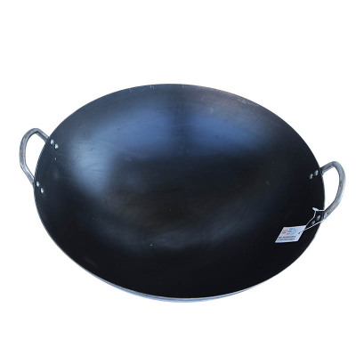 金迪乐老式双耳尖底炒菜锅圆底大铁锅食堂加厚炒锅43cmCG4314D/个