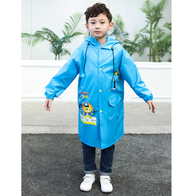 珂卡慕(KEKAMU)小战士儿童雨衣男童上学防护双帽檐面罩小学生幼儿园小孩防水宝宝雨披女防冷玩水