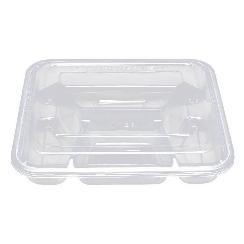 老房太太 一次性餐盒 四格透明 1000ml 150个整箱 可冷藏加热密封防漏打包盒 L350/箱