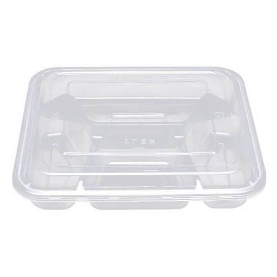 老房太太 一次性餐盒 四格透明 1000ml 150个整箱 可冷藏加热密封防漏打包盒 L350/箱