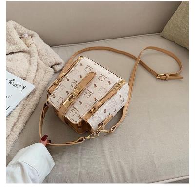 NEWLAKE洋气小包包女包2020新款潮时尚手提印花水桶包韩版锁扣单肩斜挎包手提包女