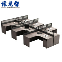 豫龙都屏风工位干字型六人位张