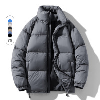 棉衣男士外套冬季可调下摆棉袄韩版宽松纯色立领加厚青年开衫棉服