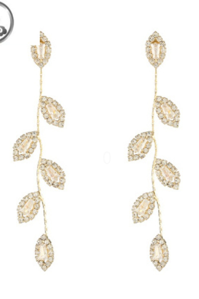 JiMi「金枝玉叶」叶子流苏耳环蚊香盘耳夹无耳洞女长款气质耳饰2023秋