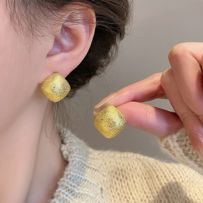 轻奢金属质感豆豆耳钉女2023年新款潮高级感时尚耳环银针耳饰耳坠送女朋友老婆情人节七夕生日礼物