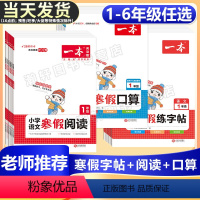 [语数5本套]寒假衔接+阅读+字帖+口算RJ 小学一年级 [正版]小学生寒假作业一二三四五六年级语文寒假阅读练字帖数学口