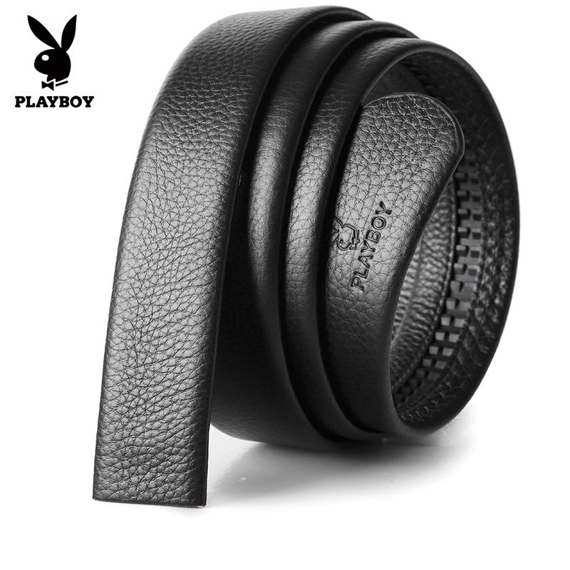 花花公子无头皮带男士真皮不带头自动扣头层牛皮腰带皮条裤带无扣