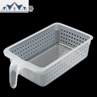 长方形冰箱收纳盒 厨房带手柄保鲜盒抽屉式收纳储物盒 三维工匠