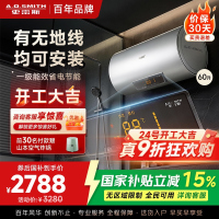 AO史密斯60升电热水器 无地线可安装 专利安全隔电 金圭内胆 速热节能 一键中温保温SCE-60DX2 预约洗浴
