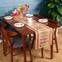 美帮汇桌旗北欧轻奢茶几电视柜欧式美式长条餐桌布艺吧台布 快乐的鱼 40*260cm(适合200-220电视柜)