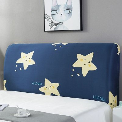 床头罩套床头套软包防尘罩靠背罩子保护套1.8米弹力布1.5床北欧风 卡通星 1.8米(适合1.7-1.9米床头使用)