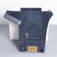 宽松中高腰男式牛仔裤秋冬季新款显高显瘦简约易搭商务休闲裤中年