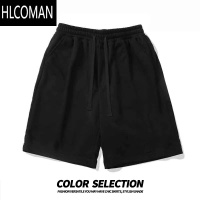 HLCOMAN黑色阔腿短裤男夏季oversize港风休闲百搭宽松高腰显瘦五分裤