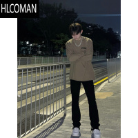 HLCOMAN185高个子加长男裤高街微喇修身牛仔裤男潮牌美式款直筒裤115