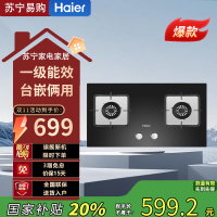 海尔(Haier)燃气灶一级能效JZY-Q2BE3(12T) 台嵌两用 瞬间燃火 天然气 熄火保护