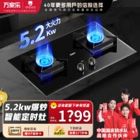 万家乐燃气灶 5.2kw大火力天然气灶 智能定时灶嵌入式灶烟灶联动全进风台嵌两用可调节开孔JZT-AY9天然气